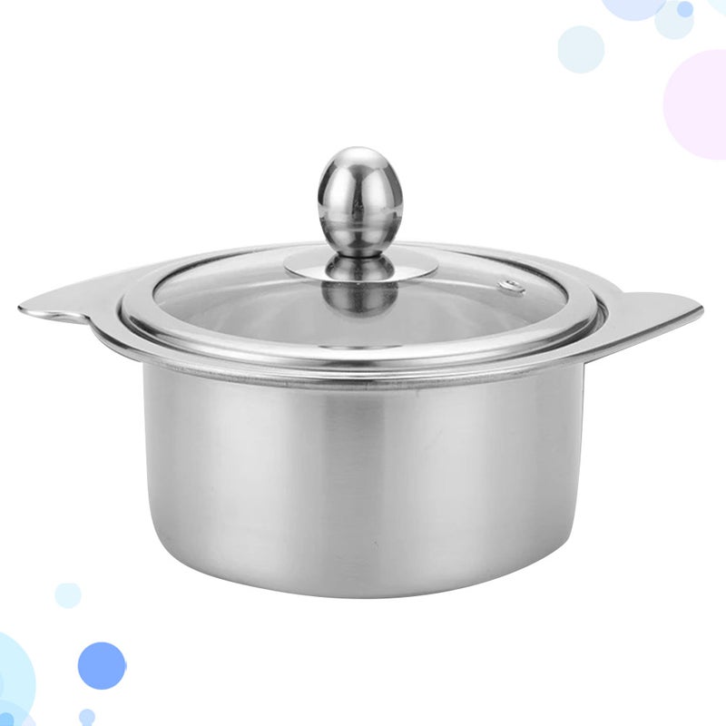 1Pc 14cm Stainless Steel Hot Pot Pot compatible for Induction Cooker with Lid ( ) - Image 5