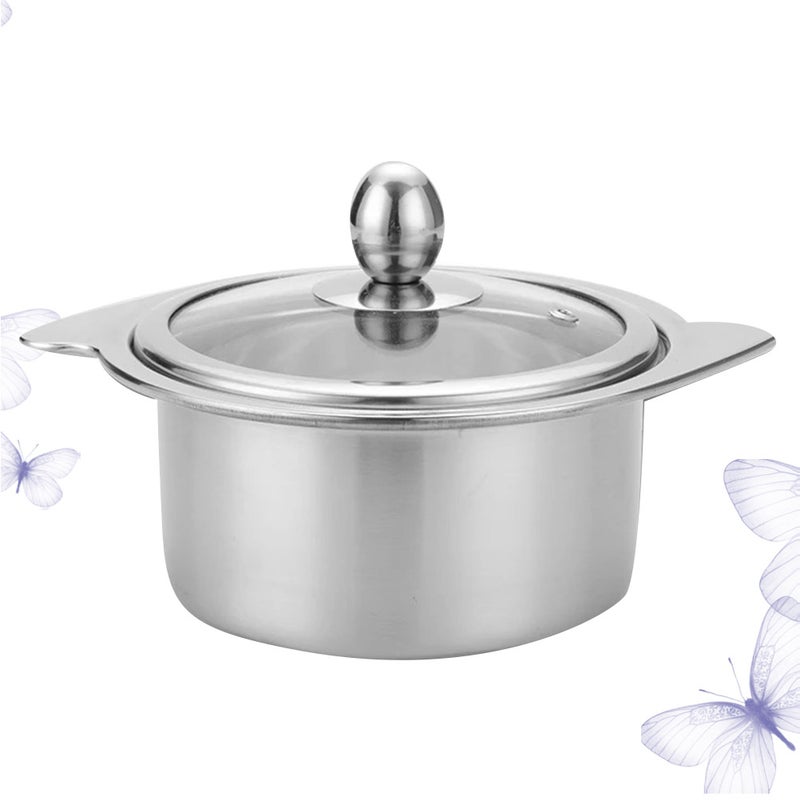 1Pc 14cm Stainless Steel Hot Pot Pot compatible for Induction Cooker with Lid ( ) - Image 3