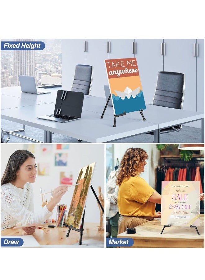 14 High Tabletop Instant Display Easel - Black Steel Small Desktop Easel Stand with Adjustable Holders for Paintings, Posters and Store Signs(1 Pack) - Image 5