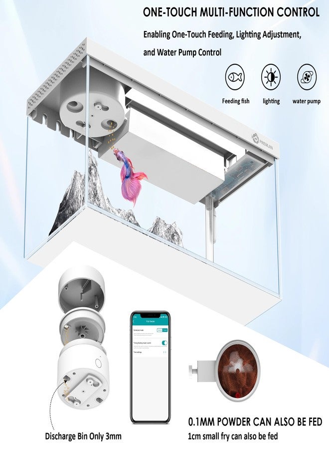 PREMJIN Smart Fish Tank Aquarium Kit with APP Control and Auto Feeder -1.5 Gal Fish Tank Multi-Layer Filtration System Silent Pump & UHD Glass -16 Million DIY Colors Includes Mini Magnetic Scrubber Scraper - Image 4