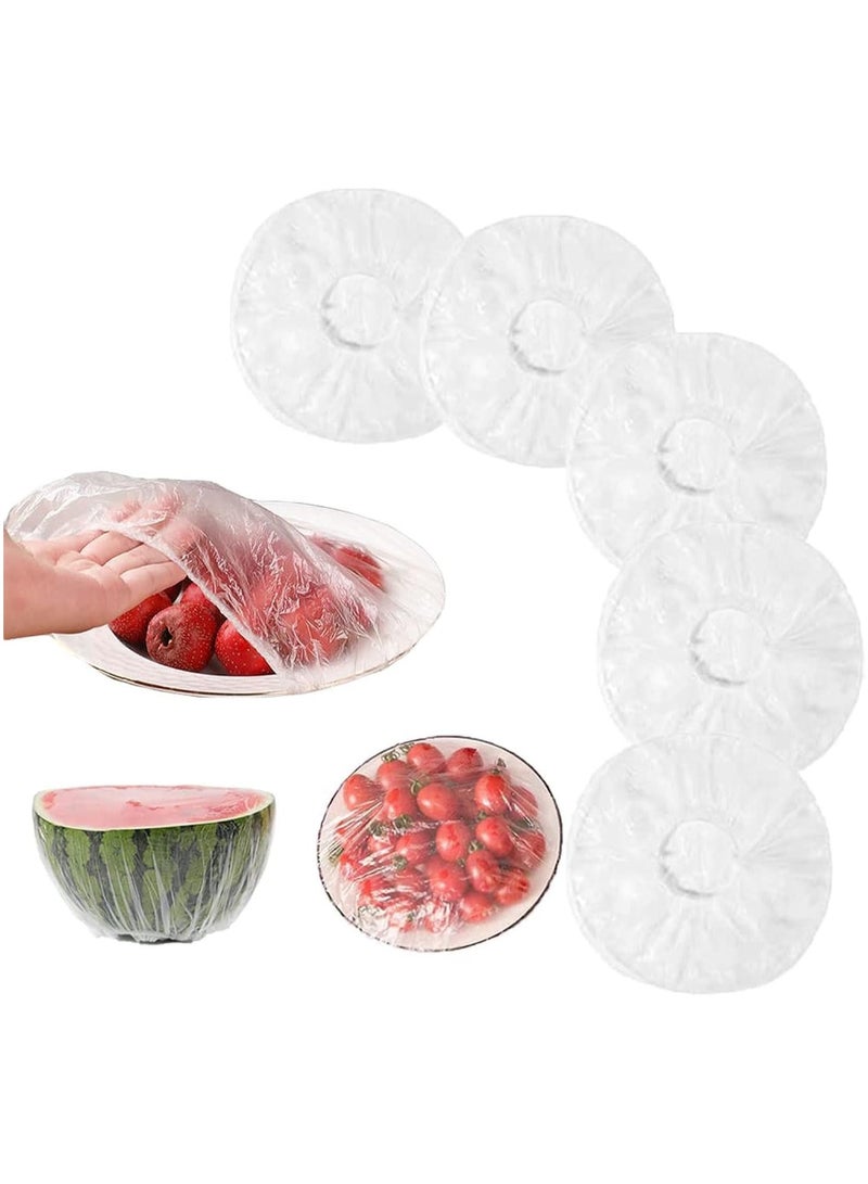 Generic 100 Pieces Flexible Plastic Lids for Food, Dish, and Fruit Storage - Reusable, Clear, Versatile Lids - Practical Alternative to Foil and Nylon - Image 1