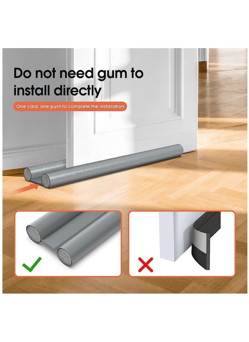 Captaintech 2Pack Under Door Strip, Adjustable Door Draft Stoppers, Door Seal for Bedroom Kitchen Window Office, 96cm(Grey)  - Image 5