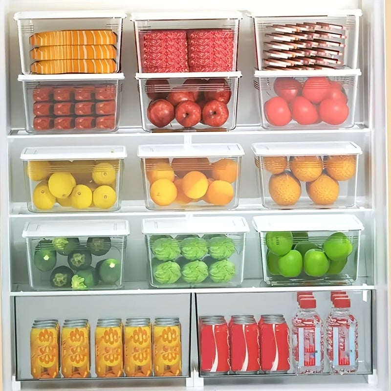 20pcs (10pcs Containers And 10pcs Lids) Freezer Fresh Box Set. Storage Containers. Featuring Flip-Top Design. Leak-Proof Stackable Food-Grade Polypropylene Sealed Boxes. Ideal for Storing Grains, Meats - Image 3