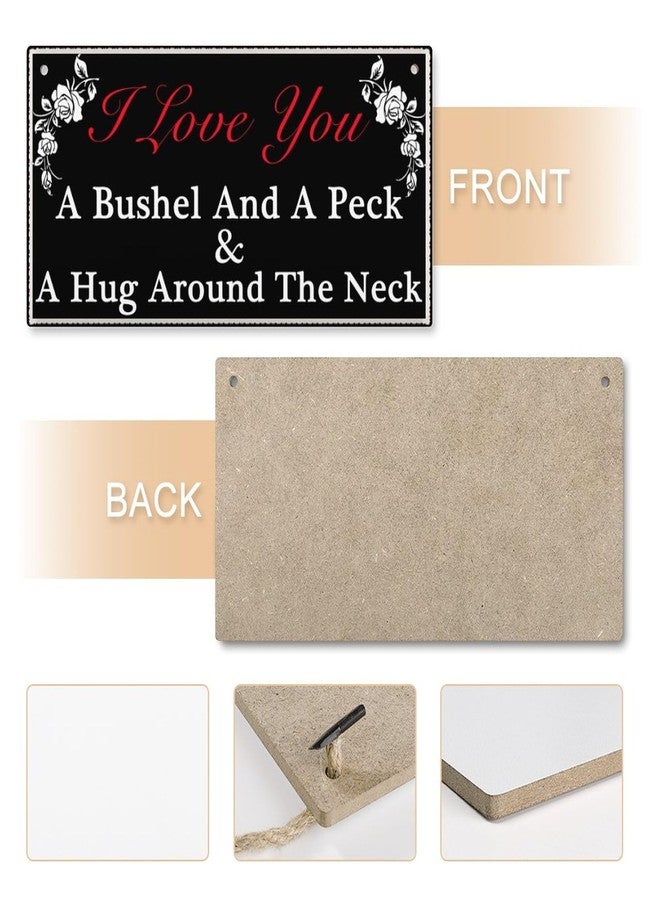 Henntile I Love You A Bushel & A Peck and A Hug Around The Neck Hanging Sign Decorative Wood Sign Home Decor Wood Door Sign Plaque 12" x 6" - Image 5