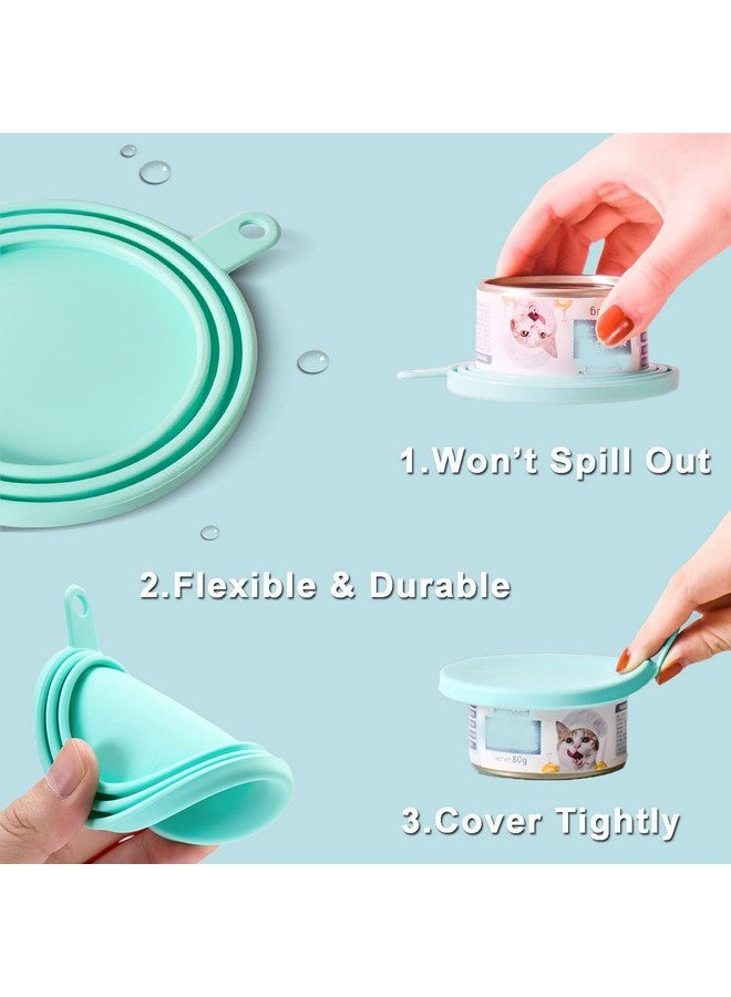 WAFJAMF Silicone Pet Can Covers,Dog Cat Food Can Lids And Spoons,Universal Bpa Free,Fit Multiple Sizes Dishwasher Safe-2 Pack+Spoon  - Image 3