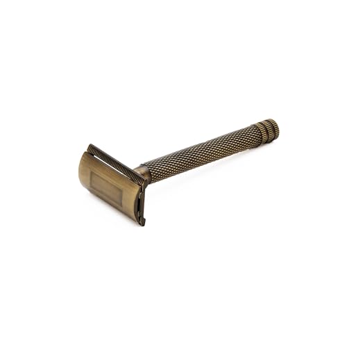 Pristine Shaving Double Edge Safety Razor For Men Antique Brass Classic & Traditional Shaving Razor (Close Comb) - Image 1