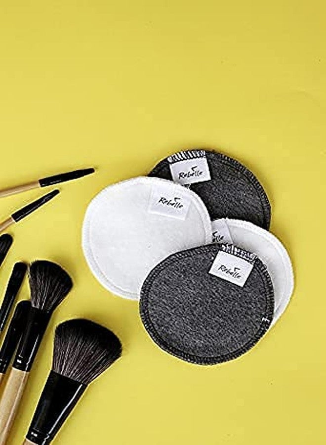 ريبيل (عبوة من 6 قطع) مناديل إزالة المكياج القابلة لإعادة الاستخدام المصنوعة من القطن والخيزران | وسادات تنظيف الوجه لإزالة المكياج - Image 3