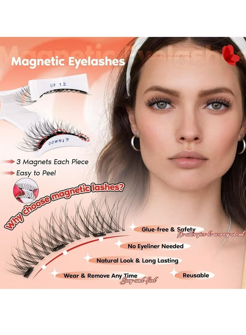 4pcs,Magnetic Eyelashes Cat Eye Lashes False Eyelashes Magnetic Lashes Natural Look with Applicator Reusable No Glue or Liner Needed Soft Magnetic Fake Eyelashes - Image 2