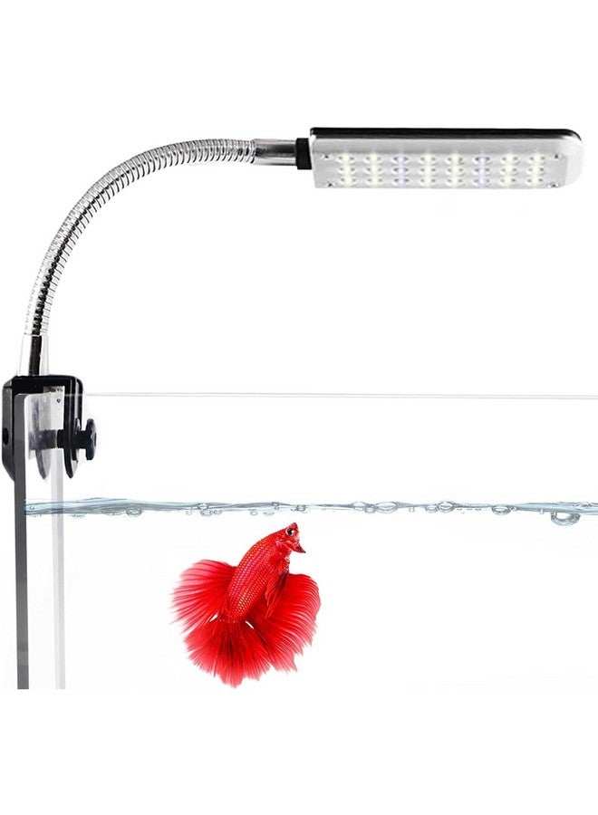 SunGrow Led Aquarium Light For Fish Tank, 24 Leds, White & Blue Adjustable 360° Flexible Metal Arm Small Aquarium Led Light For Nano Tank, Install On Dog & Cat Crate For Security, Kitten & Puppy Care - Image 1