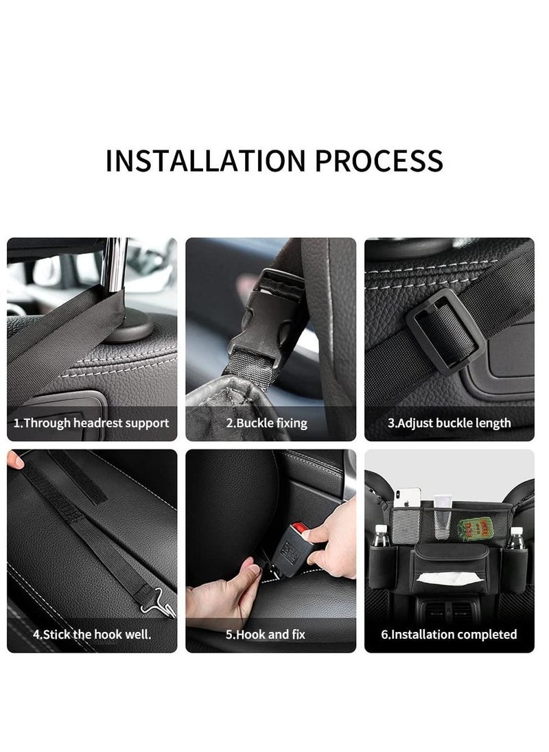 YQbest Car Handbag Holder Between Seats Suede Large Capacity Purse Automotive Consoles & Organizers for Document Phone Storage Organizer  - Image 3