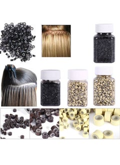 Semme 200/500/1000/2000Pcs 3Mm Silicone Lined Hair Extension Link Rings Beads Loops Tools 12 Types(Black(200Pcs))  - Image 5