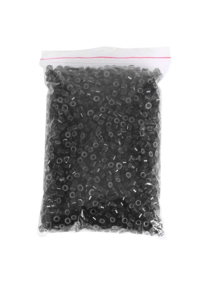 Semme - 200/500/1000/2000Pcs 3Mm Silicone Lined Hair Extension Link Rings Beads Loops Tools 12 Types(Black(200Pcs)) - Image 1