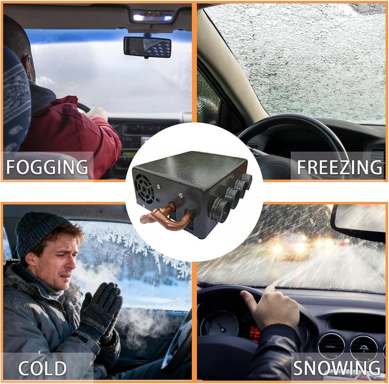 XuSha 8000 BTU 4 Ports 12 Volt Universal Car Truck Fan Heater Air Heater Diesel Portable Parking Heater Low Profile Universal Auxiliary Cab Heater - Image 5