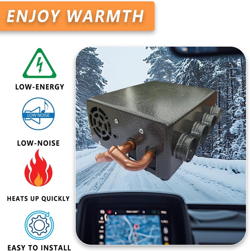 XuSha 8000 BTU 4 Ports 12 Volt Universal Car Truck Fan Heater Air Heater Diesel Portable Parking Heater Low Profile Universal Auxiliary Cab Heater - Image 4