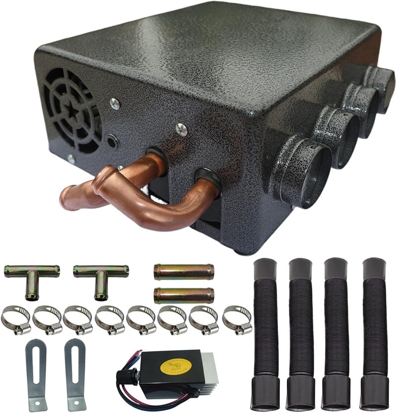 XuSha 8000 BTU 4 Ports 12 Volt Universal Car Truck Fan Heater Air Heater Diesel Portable Parking Heater Low Profile Universal Auxiliary Cab Heater - Image 1