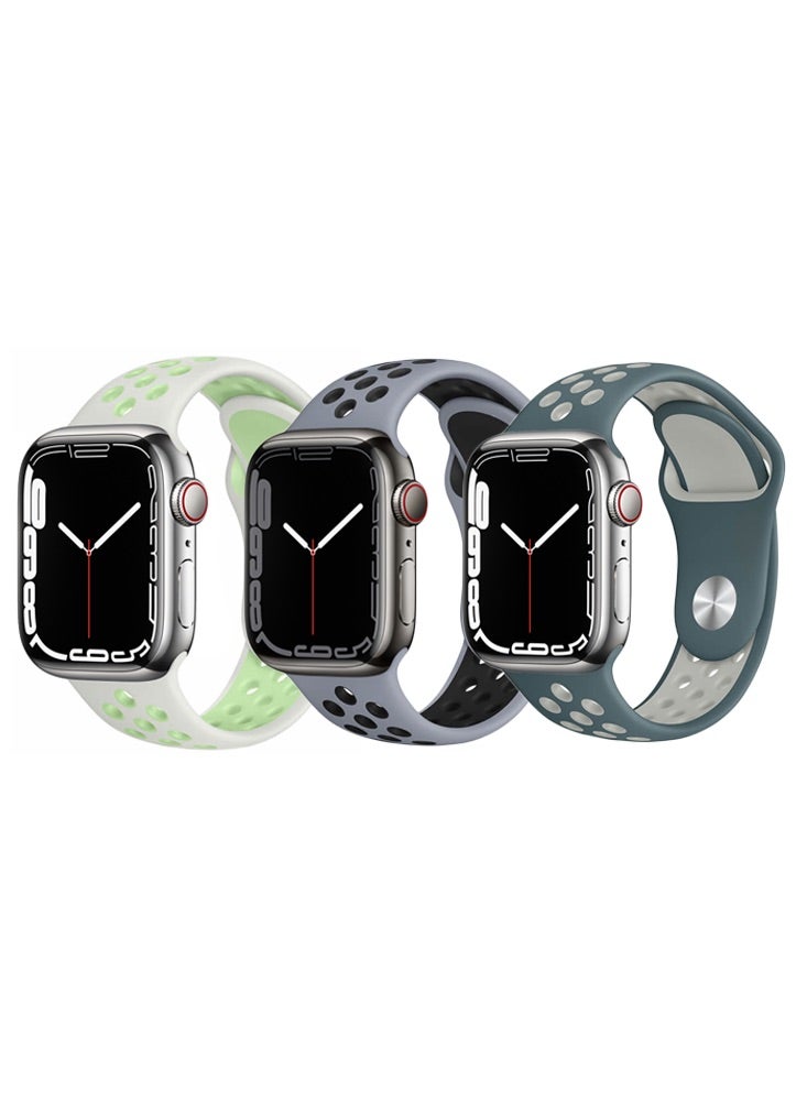 Perfii 3pcs Watch Bands Replacement for Apple Watch Strap Compatible with Apple Watch 49/46/45/44/42mm Series 10/9/8/7/6/5/4/SE/Ultra - Image 1