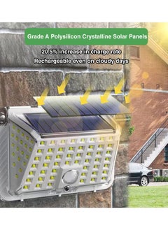 Excefore Outdoor Solar Light, LED Solar Light 120° Super Bright Solar Wall Light with Motion Detector, IP65 Waterproof Garden Security Wall Light,  (Energy Class A+++)(A) [Energy Class E]  - Image 2