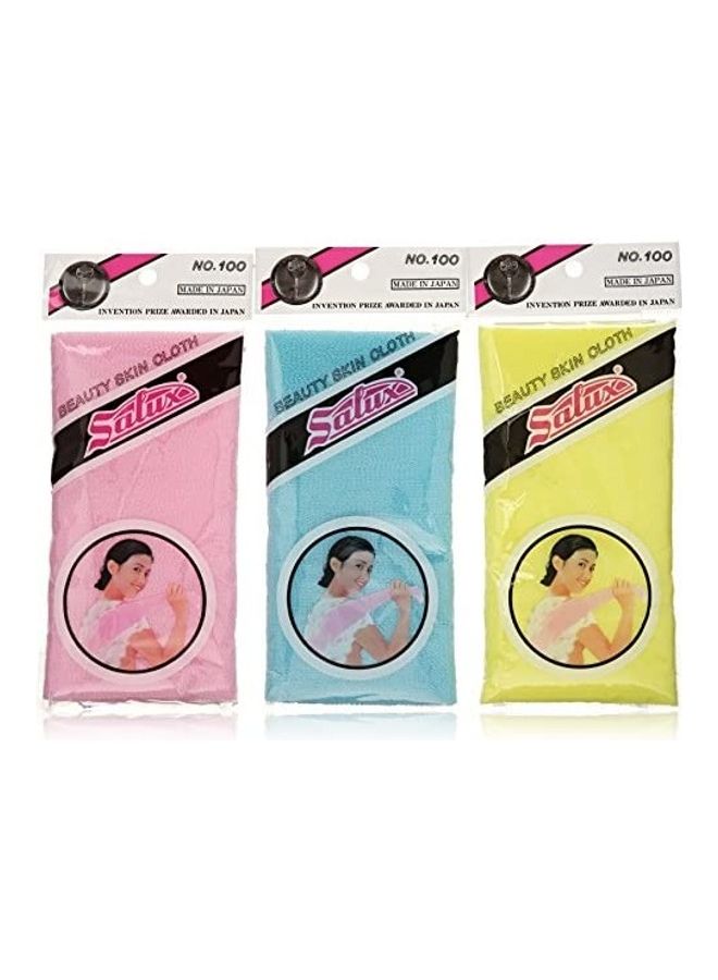 3-Piece Skin Bath Wash Cloth Towel Multicolour 160.8inch
