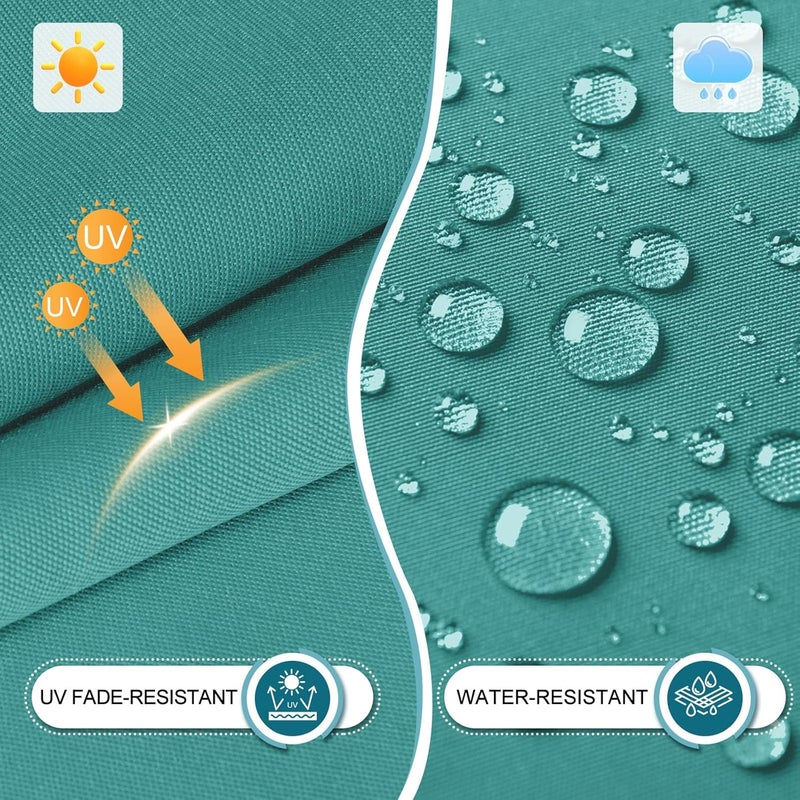 Namdev Art's Namdev Arts Outdoor Chair Cushions for Furniture Waterproof Outdoor Cushions Square Corner Patio Chair Cushions Set of 4 with Ties 185x16x3 Teal - Image 3
