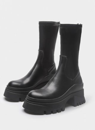 Women's Lug Sole Platform Boots Elastic Mid Calf Chunky Block Heel Elastic tube Martin Boots - pzsku/Z342C56CCA30ECBD5D7FEZ/45/_/1734072416/b53109f7-3ace-4011-b2c8-ff9a23343eac