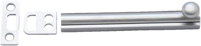 QCAA Solid Brass Surface Bolt, 4", Satin Nickel, 2 Pack, Made in Taiwan - Image 2