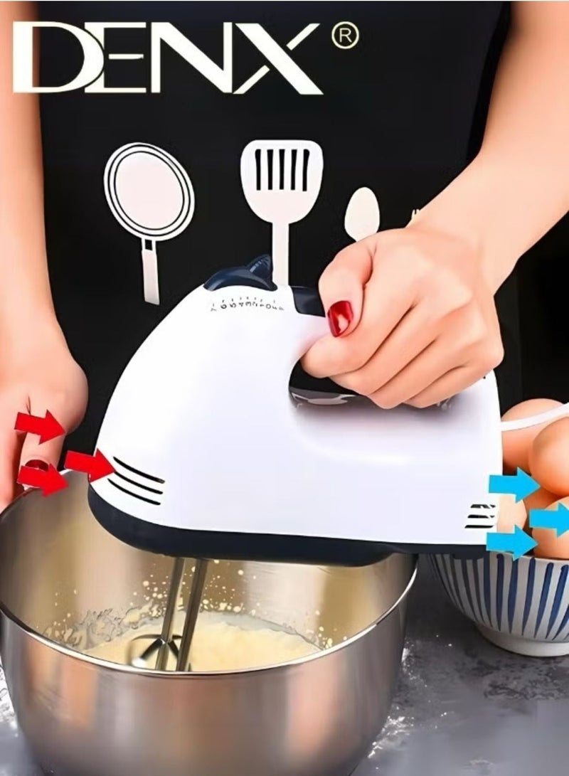 Denx 7-speed automatic electric egg beater made of stainless steel with European plug - Image 4