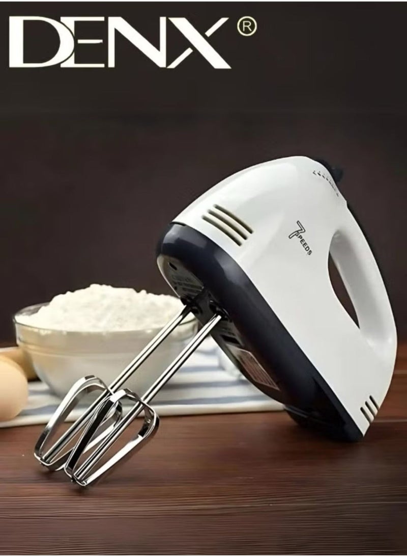 Denx 7-speed automatic electric egg beater made of stainless steel with European plug - Image 1