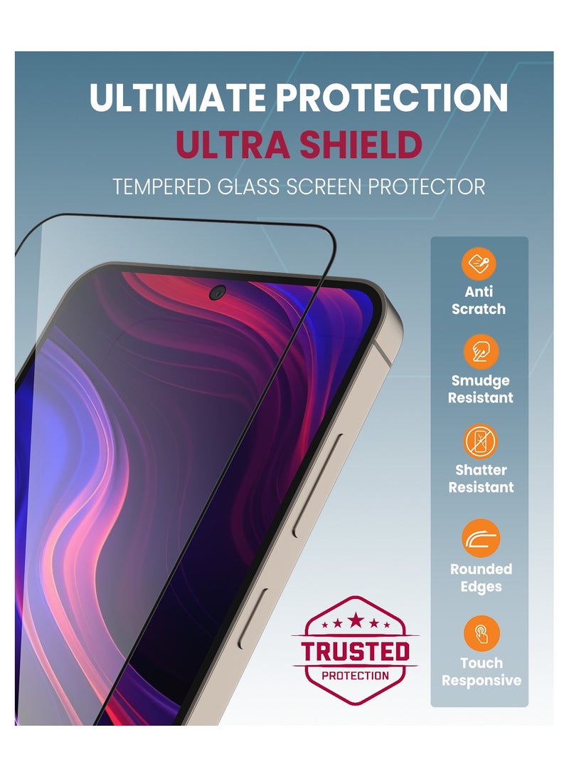 Moxedo Ultra Shield Tempered Glass Screen Protector HD Clear 9H Hardness Full Coverage with Auto-Align Easy Applicator for Samsung Galaxy S24 - Image 3