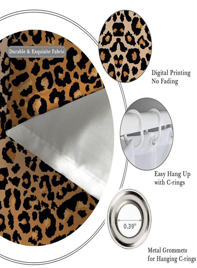 Kikiry Leopard Print Shower Curtain 60''W x 72''L Cheetah Ombre Brown Wild Safari Animal Powerful Panthera Big Cat Bathroom Decor Contemporary Polyester Fabric 12 Pack Plastic Hooks - Image 3