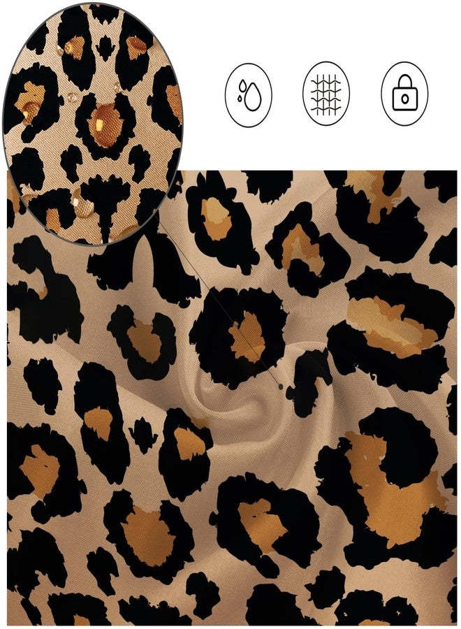 Kikiry Leopard Print Shower Curtain 60''W x 72''L Cheetah Ombre Brown Wild Safari Animal Powerful Panthera Big Cat Bathroom Decor Contemporary Polyester Fabric 12 Pack Plastic Hooks - Image 2