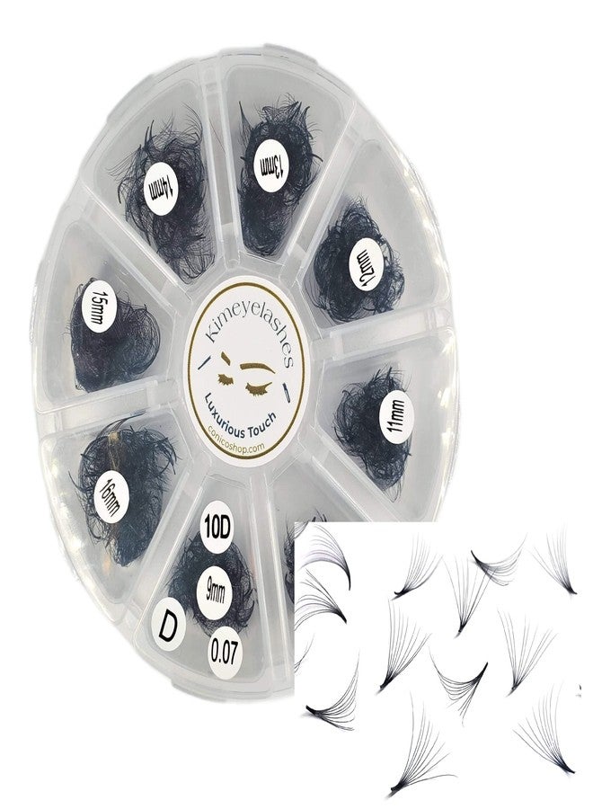 Eyelash Extension Premade Fans 10D to 4D Mixed Tray 9-16mm 0.05 0.07 1000 Volume Lash Extensions Long Stem HANDMADE Lashes Extension Premade Volume Fans Pro Point (Curl C, 7D - 0.07) - Image 1