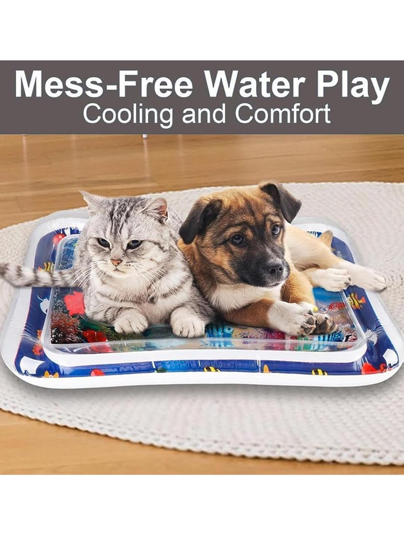 Generic Thickened Cat Water Sensory Play Mat with Fish, Summer Pet Bed Toy for Cool (Blue Dolphin)  - Image 4
