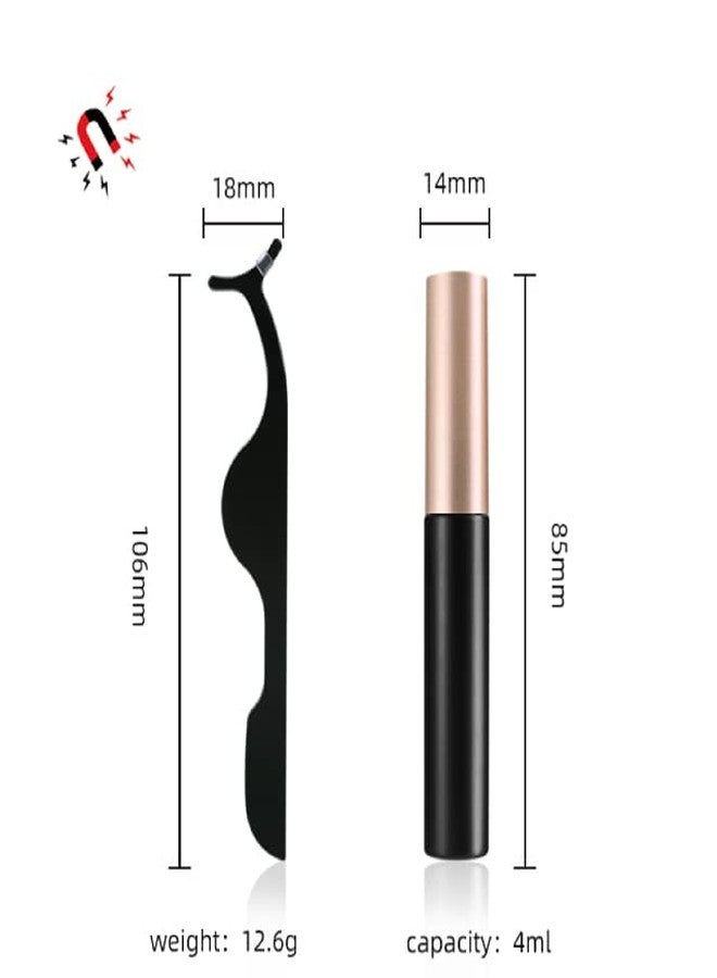 Vinayakart Magnetic Eyelashes with Eyeliner, 3D Magnetic Eyelashes Kit, 5 Pairs Reusable Magnetic False Eyelashes with Tweezers Inside (010/012/013/015/016) - Image 3