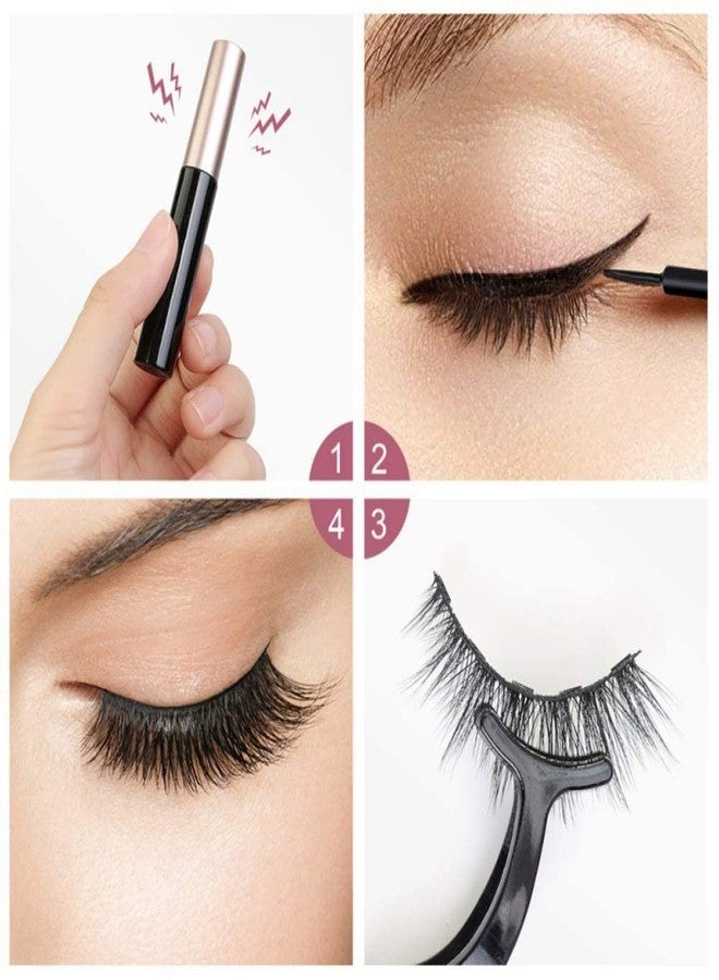 Vinayakart Magnetic Eyelashes with Eyeliner, 3D Magnetic Eyelashes Kit, 5 Pairs Reusable Magnetic False Eyelashes with Tweezers Inside (010/012/013/015/016) - Image 4