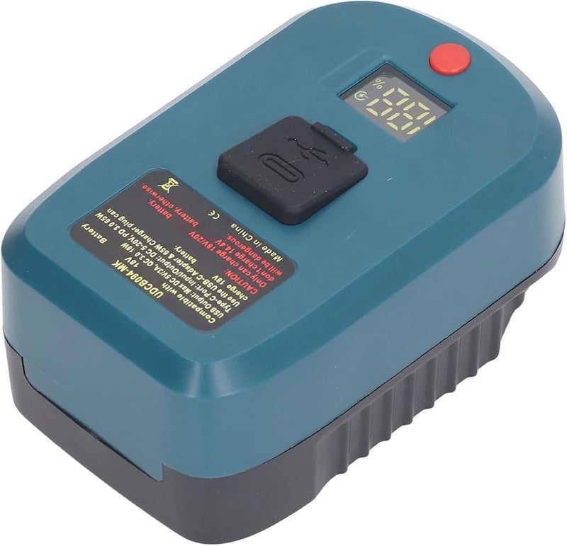 بطارية BL1830 18 فولت ليثيوم، منفذ USB نوع C، شاشة رقمية، محول طاقة - Image 3