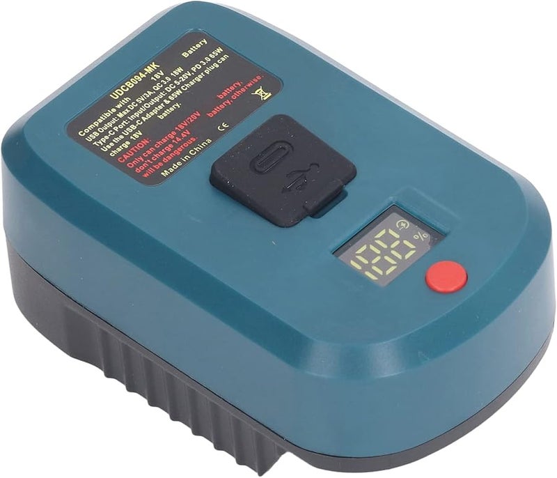 بطارية BL1830 18 فولت ليثيوم، منفذ USB نوع C، شاشة رقمية، محول طاقة - Image 4