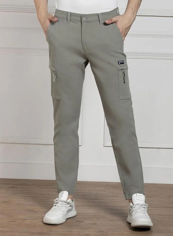 Dennis Lingo Stretchable Cargo Trousers with Zip Detail by Styli
