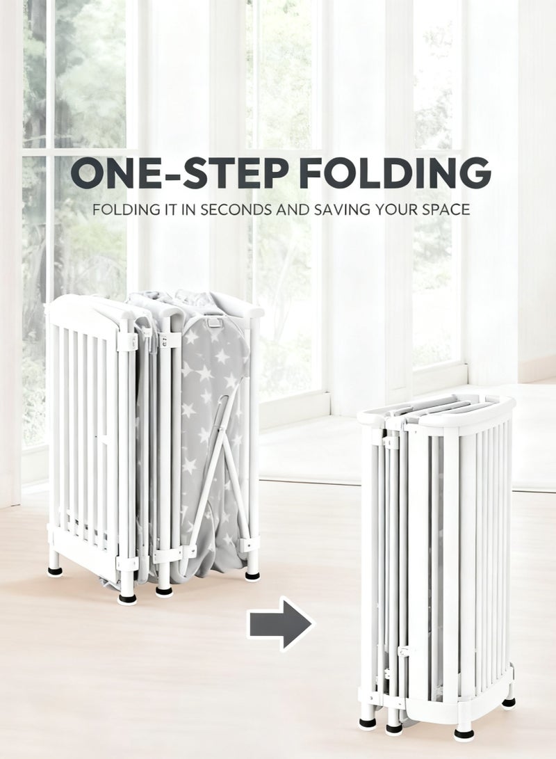 This is A Set of 6-Piece Foldable Portable Baby Safety Fences with an Unfolded Size of 125*125*66 cm  It Uses a Simple Gray Tone and is Easy to Store and Move  Creating a Safe Play Space for Babies - Image 3