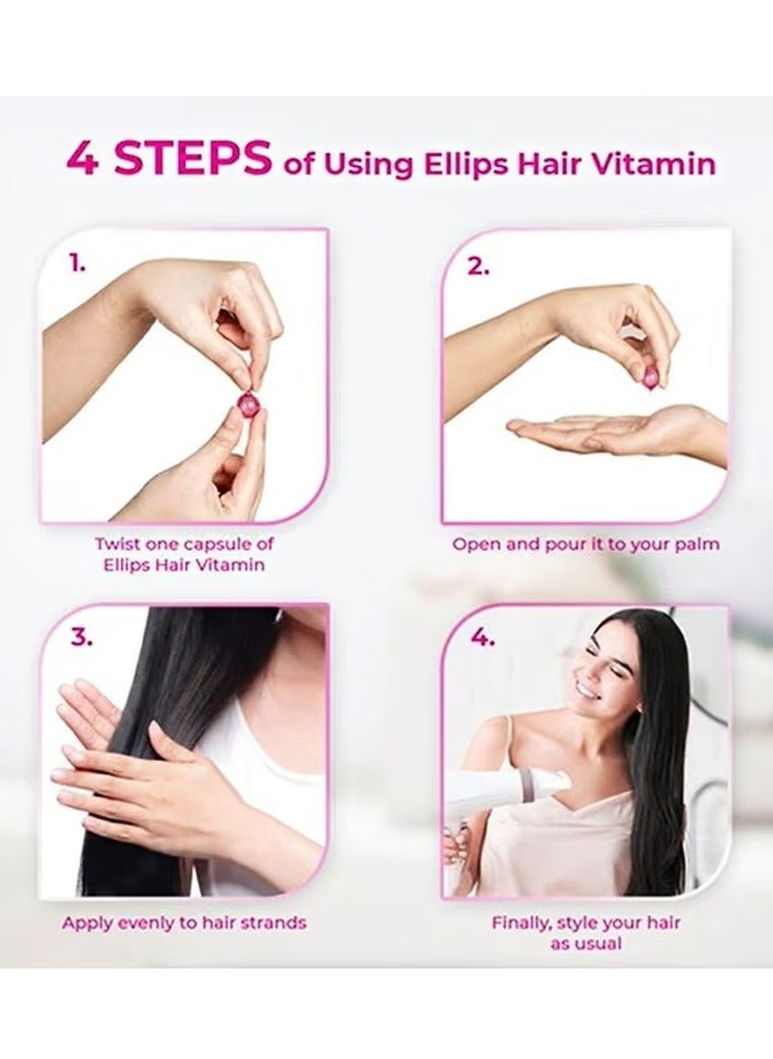 ellips فيتامين الشعر مع حماية الحرارة علاج الشعر 50 كبسولة - Image 2
