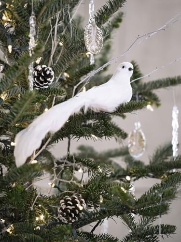 UWIOFF Artificial Birds, 12 Pcs Artificial White Doves Simulation Foam White Feathered Artificial Birds Doves Clip On Ornament for Christmas Tree Decorations, Wedding, Wreaths & Crafts - Image 2