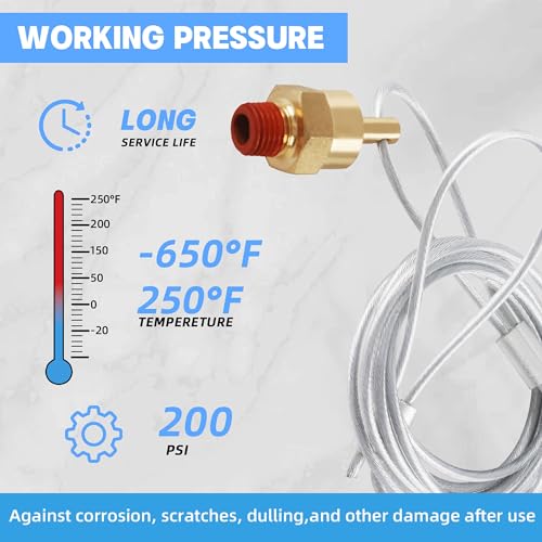Dazakoot 1/4” Air Compressor Drain Valve with 60” Cable, Dazakoot Air Tank Drain valve Plug for Semi Truck, Trailer (Replaces Haldex 12105, OEM N3613AD) - 4pcs - Image 3