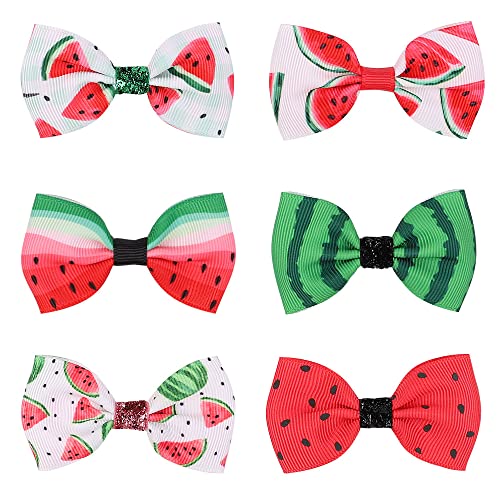 BBTDIN Watermelon Turban Headband Baby Girls Fruit Headwrap Watermelon Hair Hand Bow BBG20 (Hair Clips-6G) - Image 1