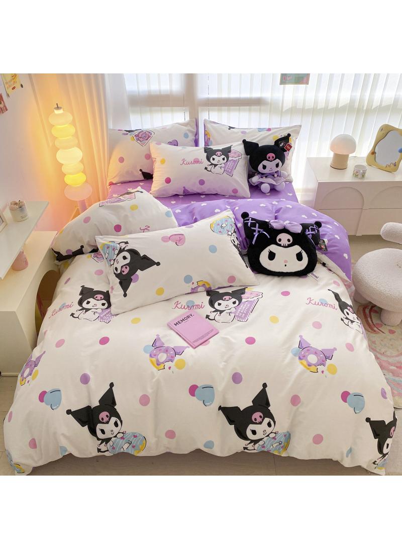 general 4-Piece Kuromi Cotton Comfortable Set Bed Sheet Set Children'S Day Gift Birthday Gift 200X230cm - Image 1