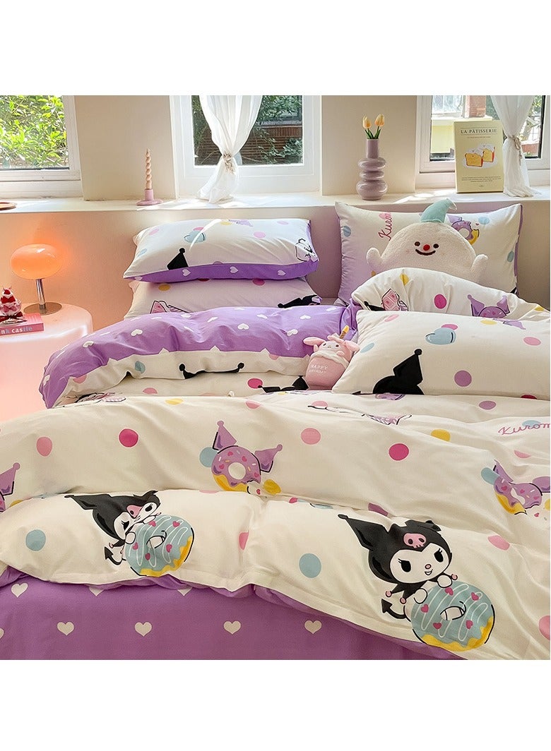 general 4-Piece Kuromi Cotton Comfortable Set Bed Sheet Set Children'S Day Gift Birthday Gift 200X230cm - Image 3