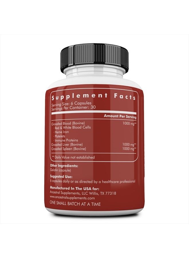 Ancestral Supplements Blood Vitality (w/Blood, Liver, Spleen) — Supports Life Blood, Bioavailable Heme Iron, Energy and Exercise Performance - Image 2