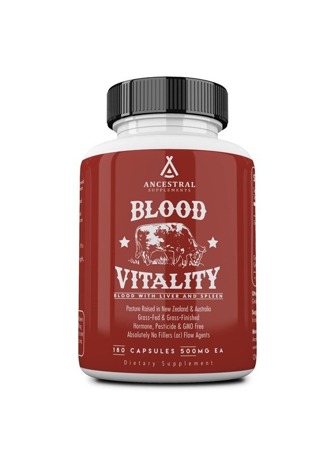 Ancestral Supplements Blood Vitality (w/Blood, Liver, Spleen) — Supports Life Blood, Bioavailable Heme Iron, Energy and Exercise Performance - Image 1