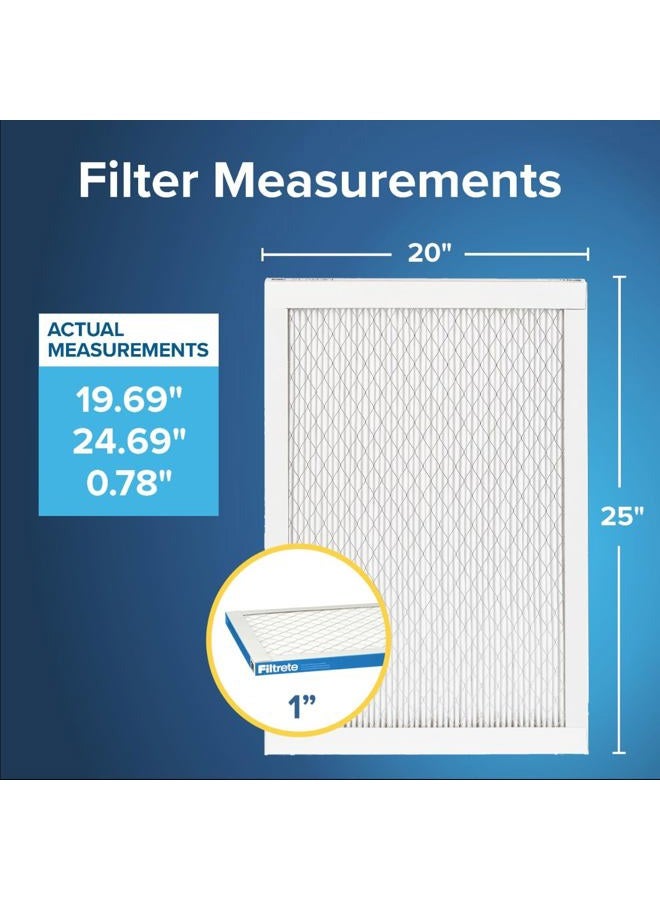 FILTRETE 20x25x1 AC Furnace Air Filter, MERV 13, MPR 1900, Premium Allergen, Bacteria & Virus Filter, 3-Month Pleated 1-Inch Electrostatic Air Cleaning Filter, 2-Pack (Actual Size 19.69x24.69x0.78 in) - Image 3