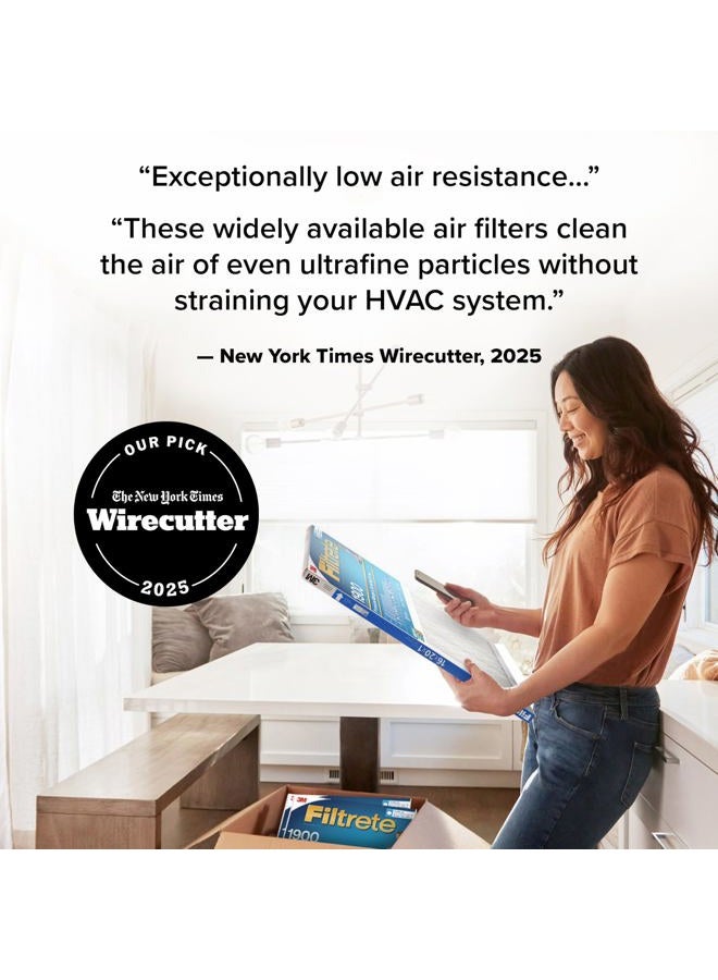 FILTRETE 20x25x1 AC Furnace Air Filter, MERV 13, MPR 1900, Premium Allergen, Bacteria & Virus Filter, 3-Month Pleated 1-Inch Electrostatic Air Cleaning Filter, 2-Pack (Actual Size 19.69x24.69x0.78 in) - Image 2