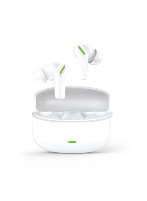 Salermo True Wireless Earbuds with Active Noise Cancellation/Bluetrum Chipset /IPX4 Waterproof /12 meters Bluetooth Range /Type-C Port /Play time 4.5h / Low Game Latency - White