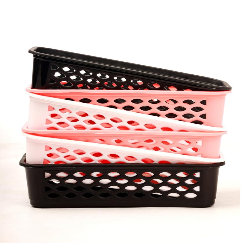 DarkShri Drawer Organizers for SocksUndergarments and ScarvesCloset Storage Dividers for Household Use Wardrobe Storage Box Bathroom Office Makeup Bedroom Dresser27106 cm Pack Of 6 Multi Tray 6pcs - Image 3